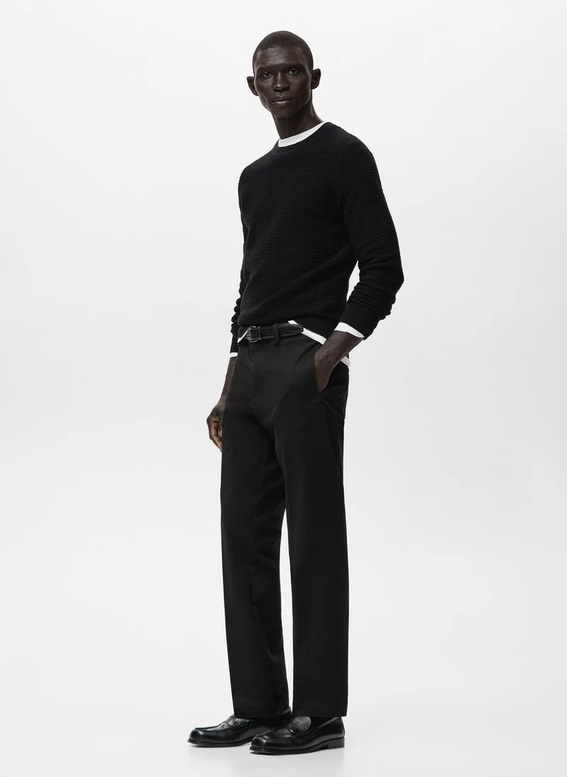 Mango Man  100% cotton structured knitted sweater for Men | Best Price UAE